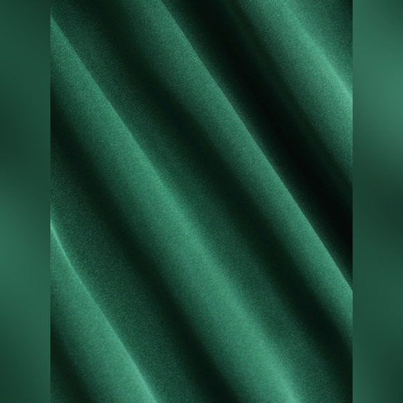 NWT Cider Solid Satin Green Backless Twist Front Midi Dress - Picture 4 of 8